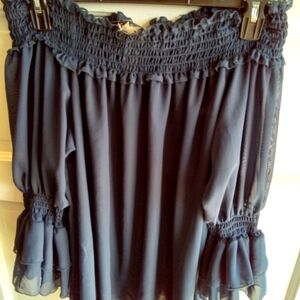 Navy Sheer Plus Size Top 2XL New With Tags Bell Sleeves From Its Fashion